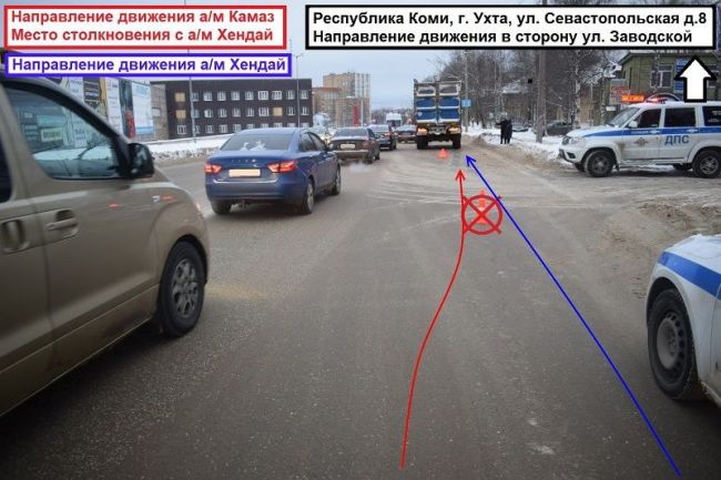 В Ухте мусоровоз не уступил дорогу Hyundai Solaris